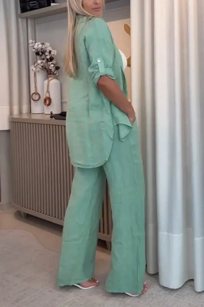 Sanne™ – Let og Åndbart 2-delt Linned Sæt