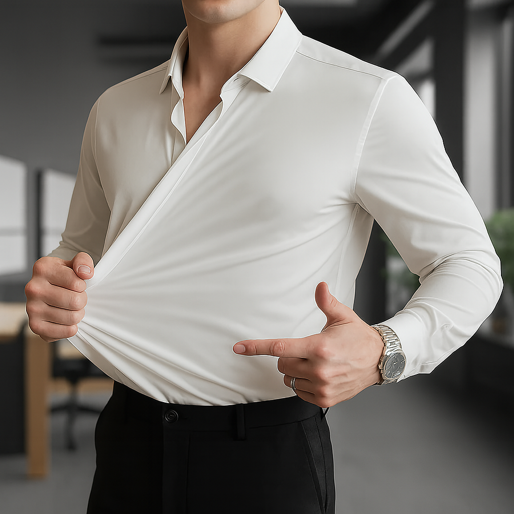 Milo™ – Strygefrit Herreskjorte med Stretch og Tidløs Pasform